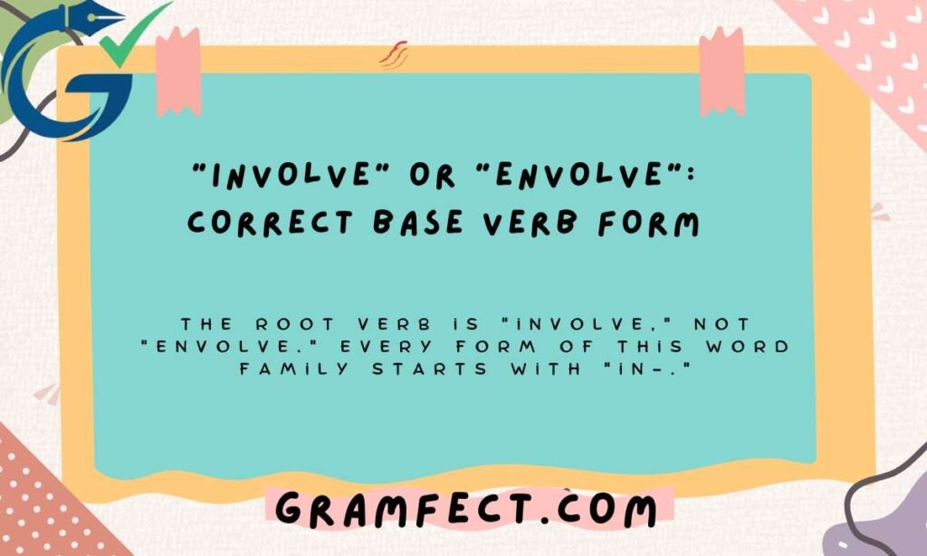 "Involve" or "Envolve": Correct Base Verb Form