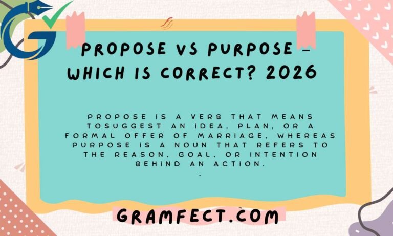 Propose vs Purpose – Which Is Correct 2026